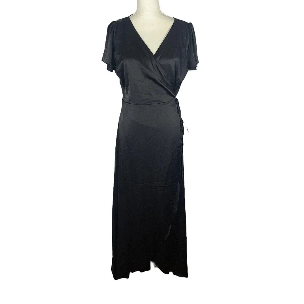 Baltic Born Black Wrap Dress - Picture 2 of 8